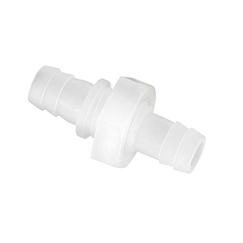 Quickun 1/2" Hose Barb Thru-Bulk Bulkhead Fitting Plastic Hex Straight Union Adapter Fitting for Water/Fuel/Air (Pack of 2)