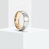King Will DUO Unisex 6mm Classic Rose Gold Domed Tungsten Carbide Wedding Band Ring Comfort Fit 11.5 #2
