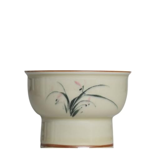 Tazas Matcha Taza de té china Taza de café de viaje Taza de pie alto pintada a mano Taza de invitado bajo esmalte Taza de té de cerámica Juego de té con infusor
