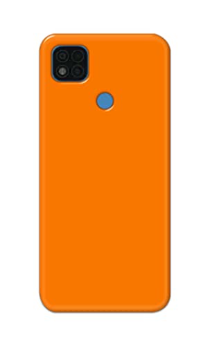 Image of Plain Orange Hard Back Case Cover for Poco C31, Redmi 9C, Redmi 9 Activ, Redmi 9 Back Cover -(J5) VNS2229
