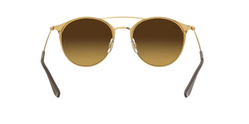 Ray-Ban Unisex Sunglasses Brown On Gold Frame, Brown Gradient Lenses, 52MM4