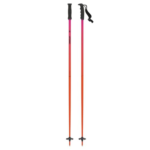 ATOMIC REDSTER Skistöcke I Rot I Größe 125 I Ski-Stöcke mit ergonomischem Griff & 60 mm Pistenteller I Robuste Ski-Poles aus hochwertigem Aluminium I Skistock mit Verstellbarer Schlaufe