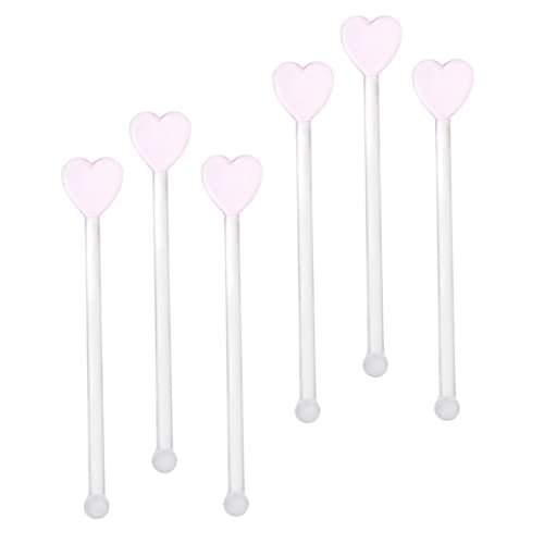 OUNONA 6Pcs Transparent Glass Stirring Sticks with Heart Shaped Top Cocktail Mixers for Home Bakery Bar and Shop Use Design and Practicality