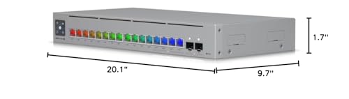 Image of USW-Pro-Max-16-PoE 16-Port Layer 2 /3 PoE++ Switch, 180W Power, 2.5GbE + 10G SFP+ Uplinks - Bundled with QALYNX 3ft Slim Cat6A Patch Cable (28 AWG)