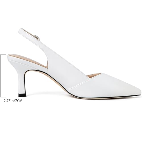 Image of Mostrin Kitten Heels for Women Slingback Pointed Closed Toe Heels Women's Pumps Shoes for Wedding, Party, Commuting