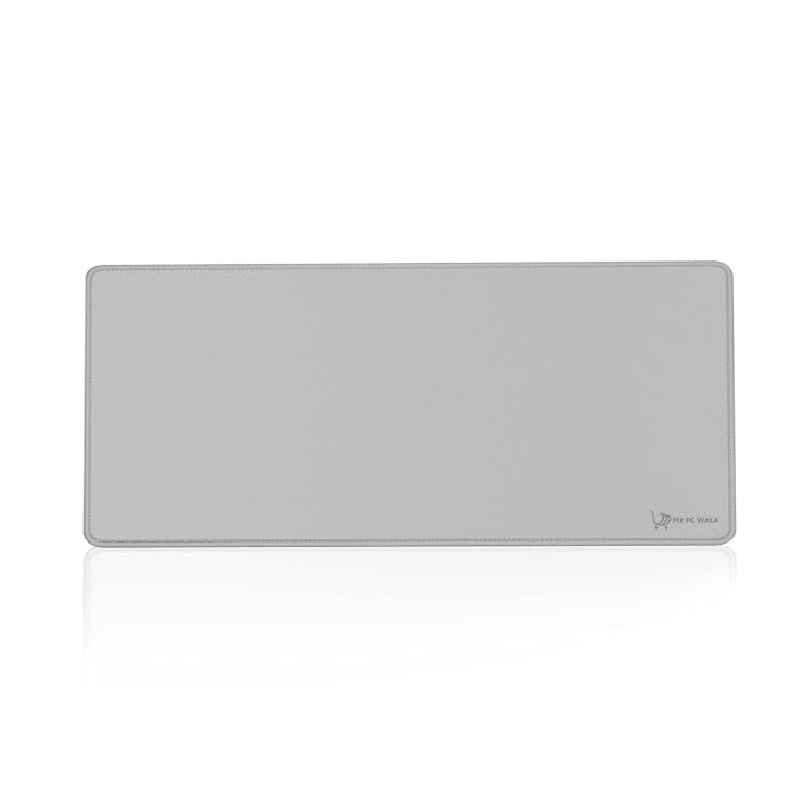 Image of Desk Mat 60x30 cm (11 x 23 inch) Grey | Large Mouse Pad for Office Computer Laptop Keyboard | Waterproof Anti-Slip Rubber Base Desk Mat