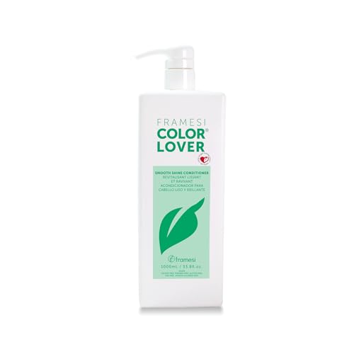 Framesi Color Lover Smooth Shine Conditioner - Smoothing Conditioner for Color Treated Hair - Sulfate Free Conditioner for Frizzy Hair - Humidity Defense - Quinoa Aloe Vera + Meadowfoam (33.8 Fl Oz)