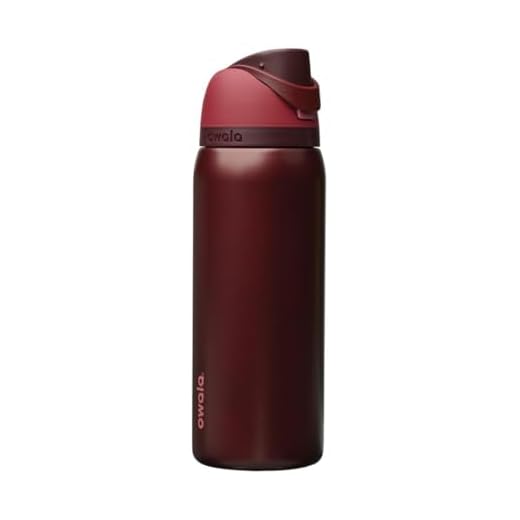 Owala FreeSip Insulated Stainless Steel Water Bottle with Straw, BPA-Free Sports Water Bottle, Great for Travel, 32 Oz, Black Cherry
