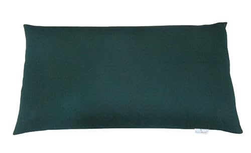 Image of Buckwheat Hulls Pillow | King Size | 17 inch x 27 inch inch | Pillow for Neck Pain | Shoulder Pain | Back Pain | Other Sleeping Problem | for Daily Use (Dark Green)