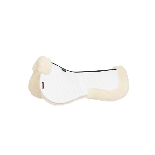 Demi-coussin LeMieux Merino+ Blanc et Naturel pour selle d'équitation