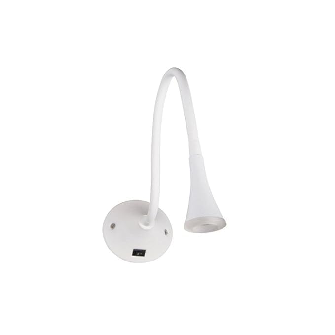 philips 3w led bedside reading light | flexible gooseneck | white finish, wall mounted task lamp for bedroom | warm white, pack of 1