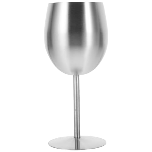CONGARTENO Copa de Vino Tinto de Acero Inoxidable Cáliz Grueso y Pulido para Cócteles y Bebidas Elegante y Resistente para Fiestas Bodas y Aniversarios