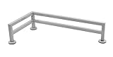 Teak Tuning Fence Style, L-Shaped Fingerboard Rail, 11' - Custom Designed by Teak Tuning - Premium Solid Steel, Matte Powder Coated Finish in Grey Mist - Superior Non-Slip Foam Feet