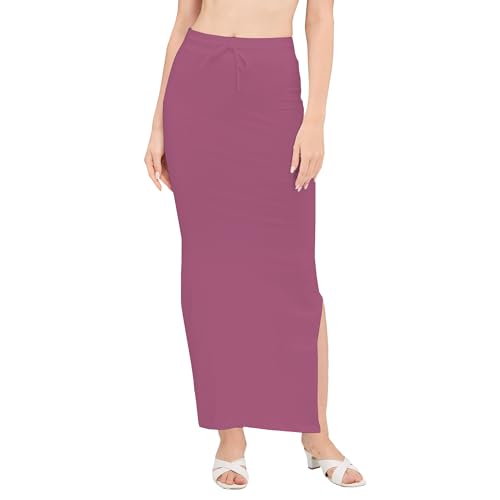 Image of DESI GIRL Cotton Lycra Stretchable Saree Shapewear Petticoat with Drawstring for Women | Fishcut Saree Petticoat with Side Slit for Easy Movement | Saree Shaper | Long inskirt