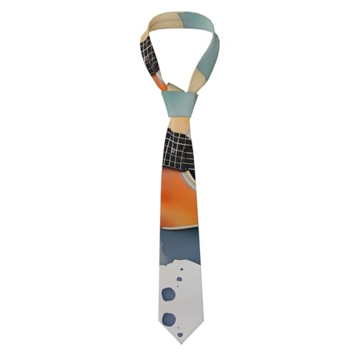 Corbata para hombre con estampado de guitarra acústica en acuarela, elegante y de fibra de poliéster para negocios, vida cotidiana y ocasiones especiales, como se muestra en la imagen 8