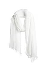 White 100 Cotton Frayed