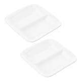 Toyvian 2 piezas Bandeja Aperitivos Blanca Compartimentos Resistente Manchas para Salsa y Condimentos Reutilizable