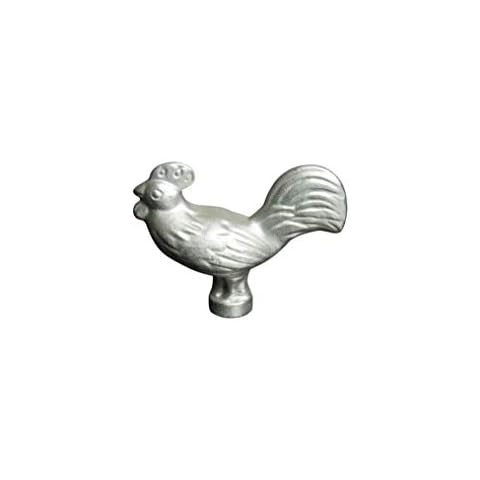 STAUB 40509-346-0 Rooster Lid Knob, Cast Iron, Silver Cover