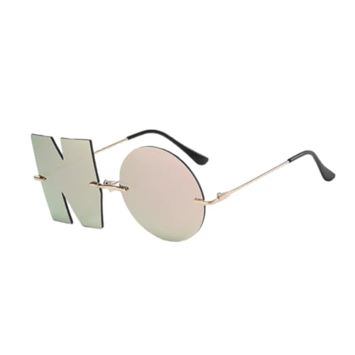 Image of ENTHYI Letter NO Party Rimless Irregular Design Sunglasses For Men /Women UV400 Streetwear Eyewears