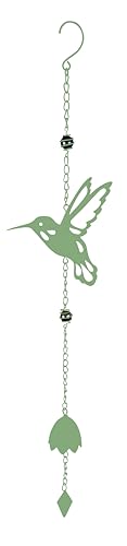 Carillón Metal Colibrí - 90 cm, Sonido Relajante, Verde pálido, decoración al Aire Libre para jardín o terraza