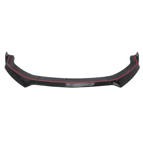 IKON MOTORSPORTS Front Bumper Lip, Compatible with 2024-2026 Ford Mustang EcoBoost/GT/Dark Horse, IKON Style ABS Plastic Gloss Black Add-on Air Dam Front Chin Spoiler Protector Splitter 3PCS
