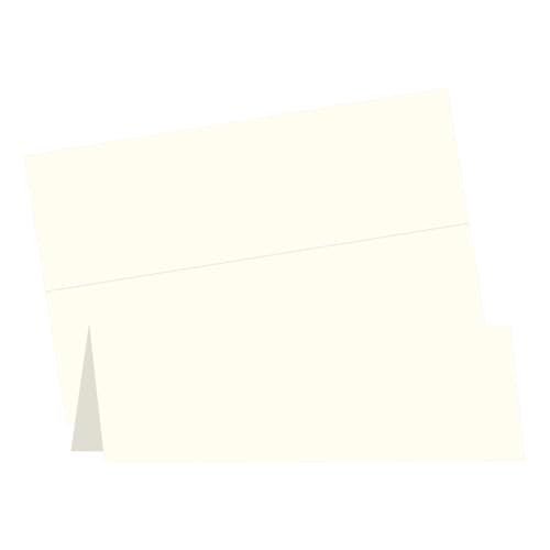 Image of 100 Pack Ivory Tent Cards Printable 3.5 inchx11 inch | Goefun 80 lb Blank Name Cards for Table Setting Pre-Scored Place Cards for Weddings, Banquet & Events