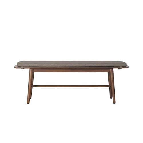 JOSIAHCQ Banco Madera con Cojín Taburete Pie de Cama Banqueta Dormitorio Otomana Banco Entrada Recibidor Reposapies Salon Taburete Tocador para Pasillo Salón Sala de Estar(120cm/47.2in)