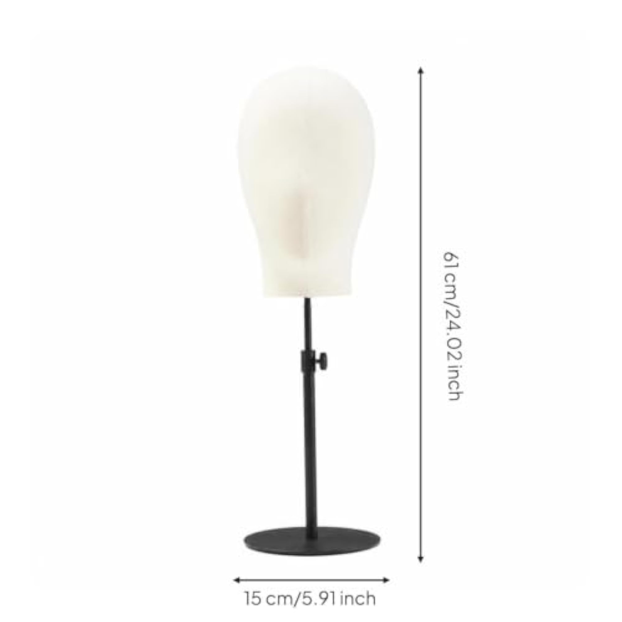 Adjustable Height Professional Mannequin Head with Stable Base