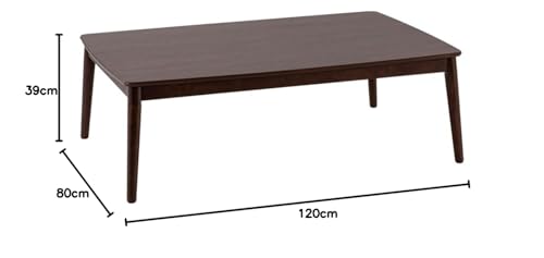 【節電対策】アイリスプラザ 丸脚デザインこたつ こたつテーブル 本体のみ おしゃれ シンプル ブラウン 120cm×80cm [2]