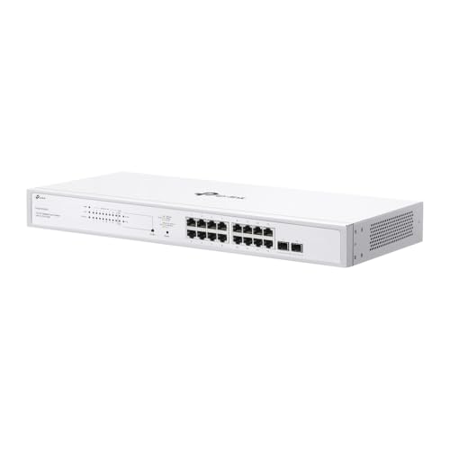 Image of TP-Link Festa FS318GP, 18 Port Gigabit Smart Managed PoE Switch | 16 PoE+ Port 150W, 2 x SFP Slots Self-Organizing Network Free Cloud Fanless Static Routing, Vlan, Not work w /Omada