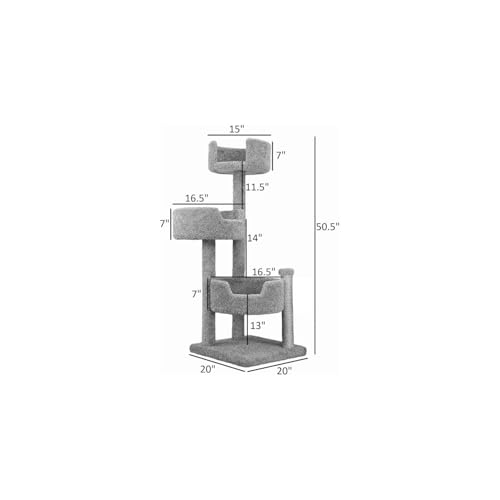 Torre para gatos HomeStock 30x29x54 pulgadas gris miniatura 4