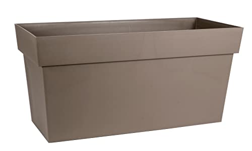 Muret Toscana 80 con ruedas de EDA Plastiques, jardinera rectangular para terraza 2