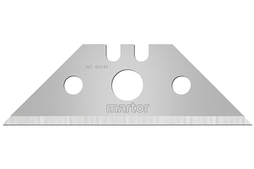 MARTOR 10 x lames trapézoïdales, Lames de rechange Cutter, Couteau de sécurité, 19 mm, Tranchant, Dans distributeur, Utilisable 2 fois, No. 42045