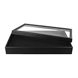 Photo Gallery filteilect espositore per gioielli con coperchio trasparente, vassoio organizer in pelle artificiale con fodera in pelle scamosciata per anelli e orecchini, impilabile (nero) Photo Gallery filteilect espositore per gioielli con coperchio trasparente, vassoio organizer in pelle artificiale con fodera in pelle scamosciata per anelli e orecchini, impilabile (nero)