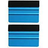 EEFUN Durable Black Felt Edge Squeegee 4 Inch for Car Vinyl Film Wrapping Decal Squeegee Window Tint Work, Professional Scratch Free Squeegee. Pack of 2