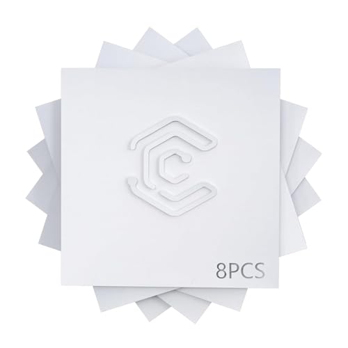 Creatorally 8 Pack Pre-Painted Colored Plywood Sheets,12x12x1/8 Inch (3mm) Basswood,Ideal for Laser Cutting, Engraving, DIY Crafts, Ornaments, Models Making (White)