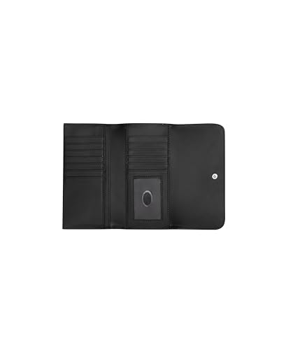 Image of Guess Coal Printed Snap Button Abbas Slim Tri-Fold Wallet