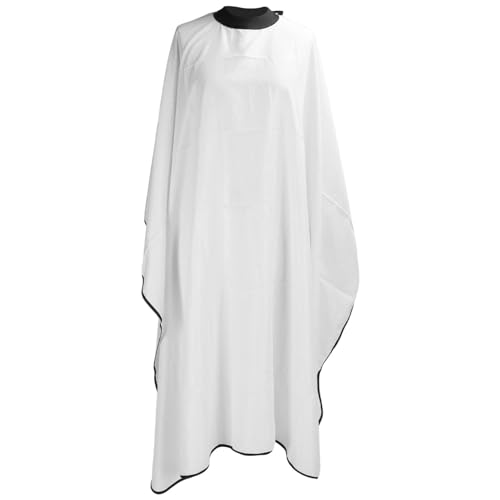 ANKROYU Mantella da Barbiere Per Parrucchiere, Impermeabile, Taglio Grande Capelli, Collo Regolabile, Grembiule Parrucchiere Stilista Profe (Bianco)