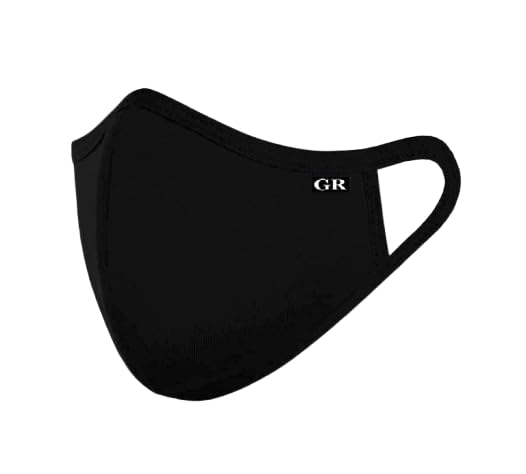 Hosiery Cotton Mask, Reusable and Washable Face Masks - Pack of Black-image-22