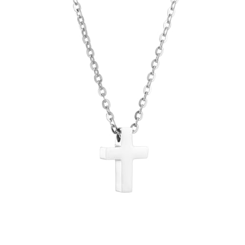 Minimalist Small Cross Pendant Necklace for Women, Stainless Steel Religious Jewelry, Dainty Christian Necklace, Simple Elegant Cross Necklace, Gift for Her