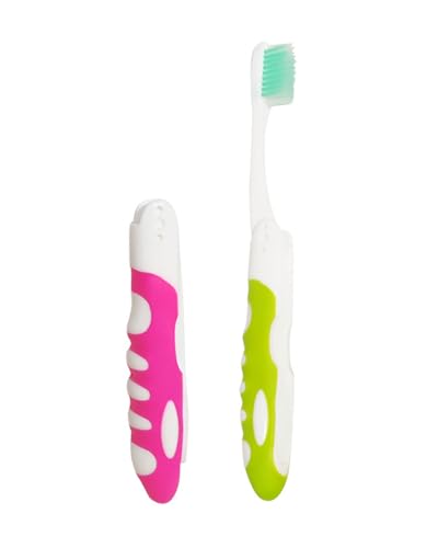 KGDUYC 2 cepillos de dientes de viaje plegables portátiles suaves y pequeños, cepillos de dientes de viaje plegables para viajes, camping, senderismo