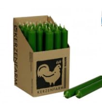 Kerzenfarm Hahn Stearin Taper Candle, Pack of 25 (Green)
