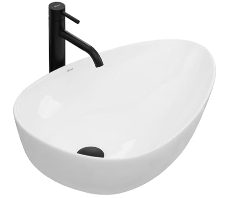 Rea Lavabo Sobre Encimera Greta 55 - Ovalado - Blanco - 40 x 56 cm