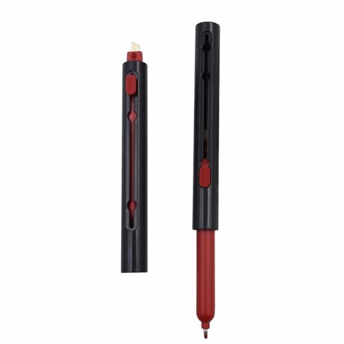 2 Pcs 2-in-1 Multifunctional Gel pen Knife Retractable Blade and Pen Safety Box Cutter Cutting Paper Tools Portable Writing Pen and cutter(White + Black)