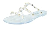 Wild Diva Women's Rhinestone Flip Flop jelly Sandal (9, Clear, numeric_9)