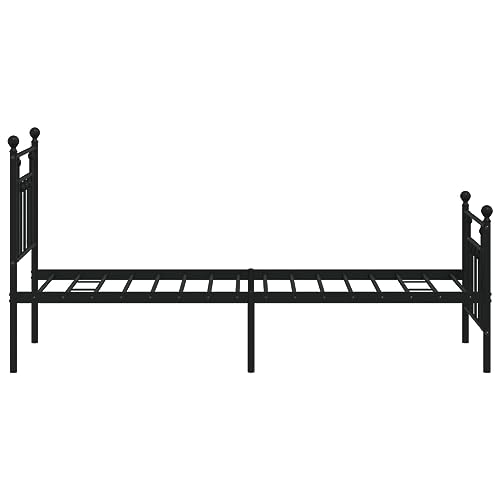 ZEYUAN Bettgestell mit Kopf- und Fußteil Metall Schwarz 75x190 cm, Bett, Bed Frame, Familienbett, Bettrahmen, Bett Gestell, Bett Rahmengestell, Schlafzimmer Bett - 353545 – Bild 8