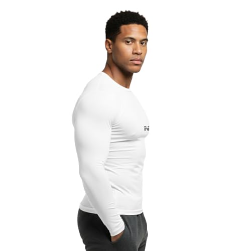 Image of NINQ Full Sleeve Compression, Workout, Round Neck, Down Shoulder T-Shirt - Men's Gym, Athletic & Sports Tights for Fitness