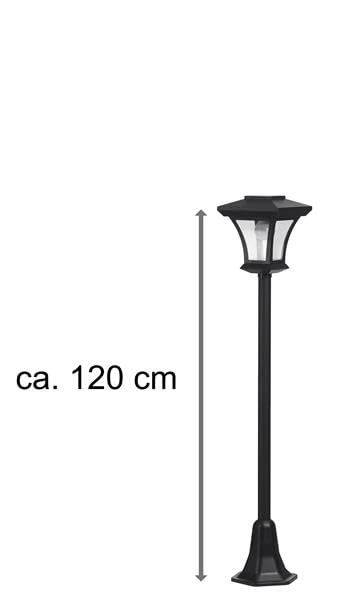 Bonetti Tuinlantaarn op zonne-energie met ledverlichting in straatlantaarndesign, retro-look, eenvoudige wandmontage, met lichtsensor, zonder vervelende kabel, eenvoudige montage, warmwitte leds