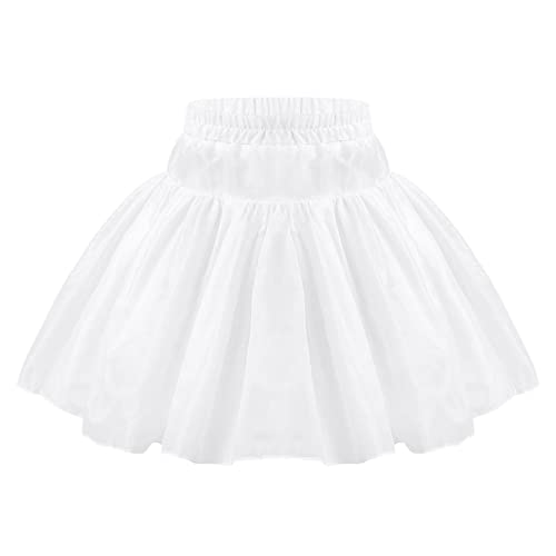 Kids Girls Layered Petticoat Tutu Skirt Wedding Flower Girls Hoopless Crinoline Half Slip