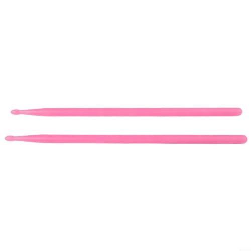 Baquetas luminosas de nylon 5A para batería, par rosa miniatura 1